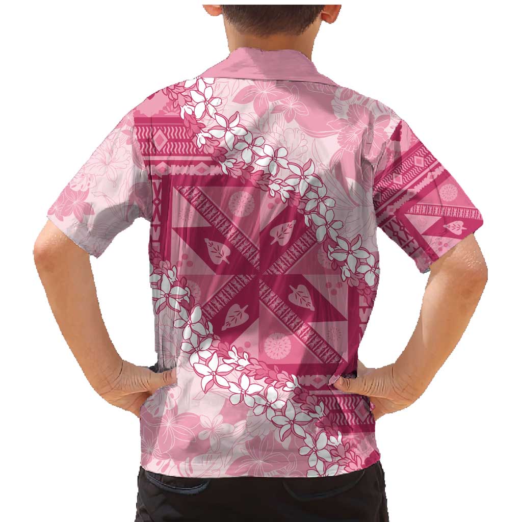 Bula Fiji Plumeria Tagimoucia Salusalu Pink Family Matching Mermaid Dress and Hawaiian Shirt Kaiviti Masi LT7 - Polynesian Pride