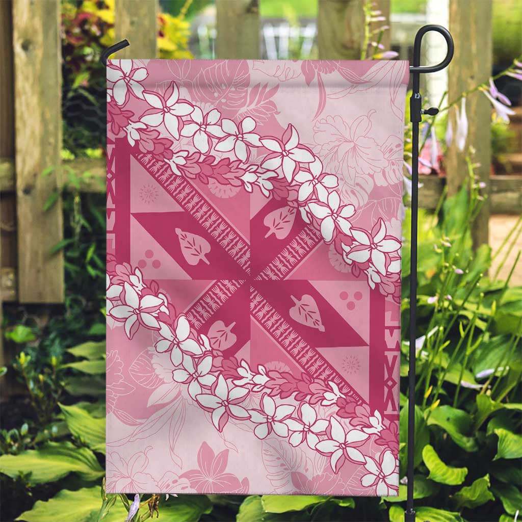 Bula Fiji Plumeria Tagimoucia Salusalu Pink Garden Flag Kaiviti Masi LT7 Garden Flag Pink - Polynesian Pride