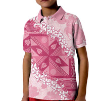 Bula Fiji Plumeria Tagimoucia Salusalu Pink Kid Polo Shirt Kaiviti Masi LT7 Kid Pink - Polynesian Pride