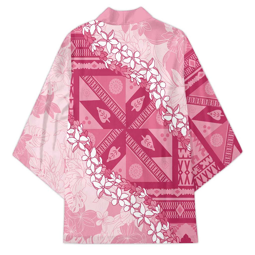 Bula Fiji Plumeria Tagimoucia Salusalu Pink Kimono Kaiviti Masi LT7 - Polynesian Pride