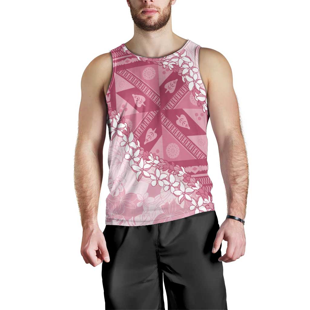 Bula Fiji Plumeria Tagimoucia Salusalu Pink Men Tank Top Kaiviti Masi LT7 - Polynesian Pride
