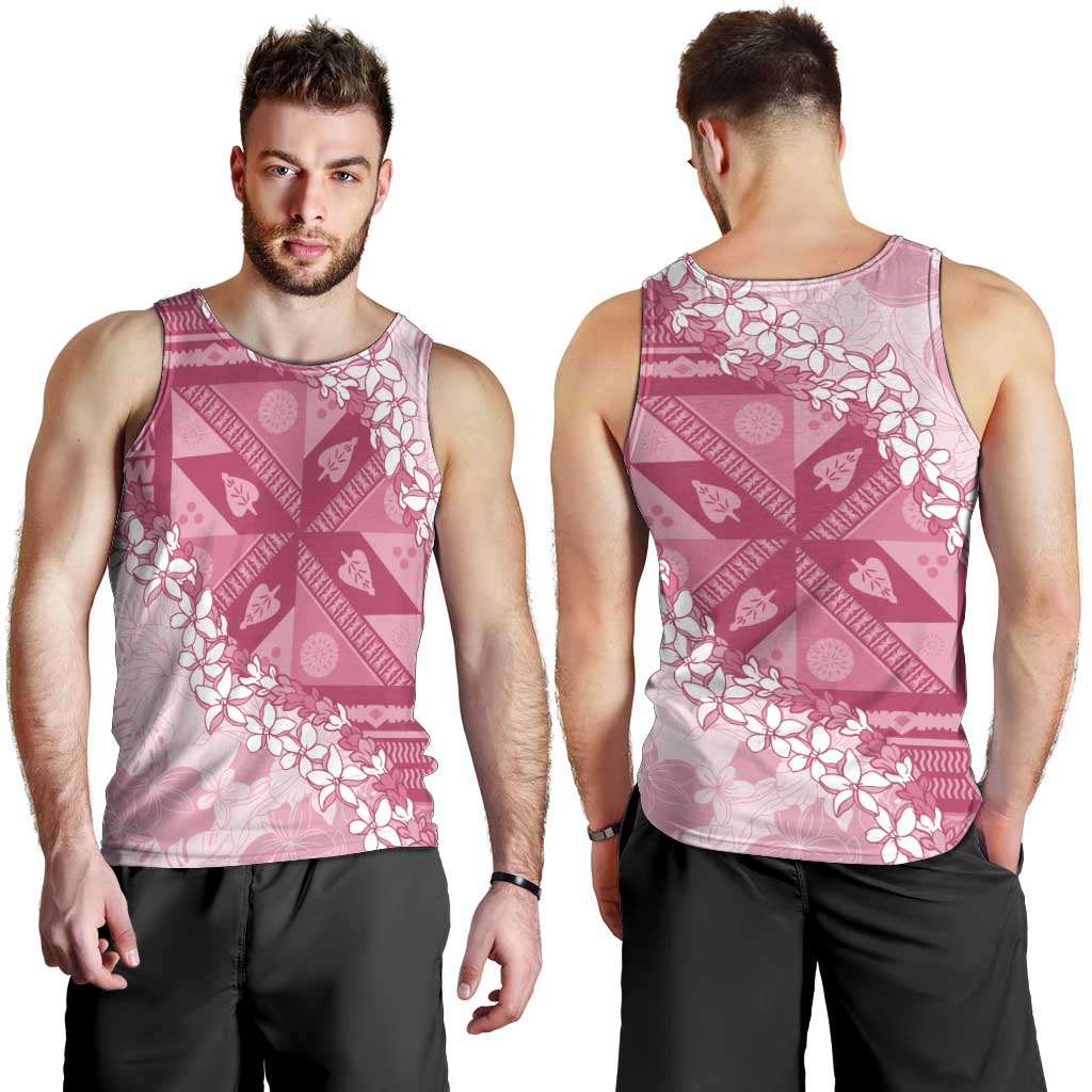 Bula Fiji Plumeria Tagimoucia Salusalu Pink Men Tank Top Kaiviti Masi LT7 - Polynesian Pride