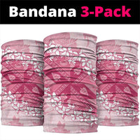 Bula Fiji Plumeria Tagimoucia Salusalu Pink Neck Gaiter Kaiviti Masi LT7 package One Size: 25*50cm Pink - Polynesian Pride