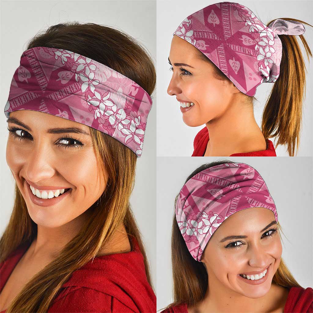 Bula Fiji Plumeria Tagimoucia Salusalu Pink Neck Gaiter Kaiviti Masi LT7 - Polynesian Pride