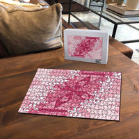 Bula Fiji Plumeria Tagimoucia Salusalu Pink Puzzle Kaiviti Masi LT7 - Polynesian Pride