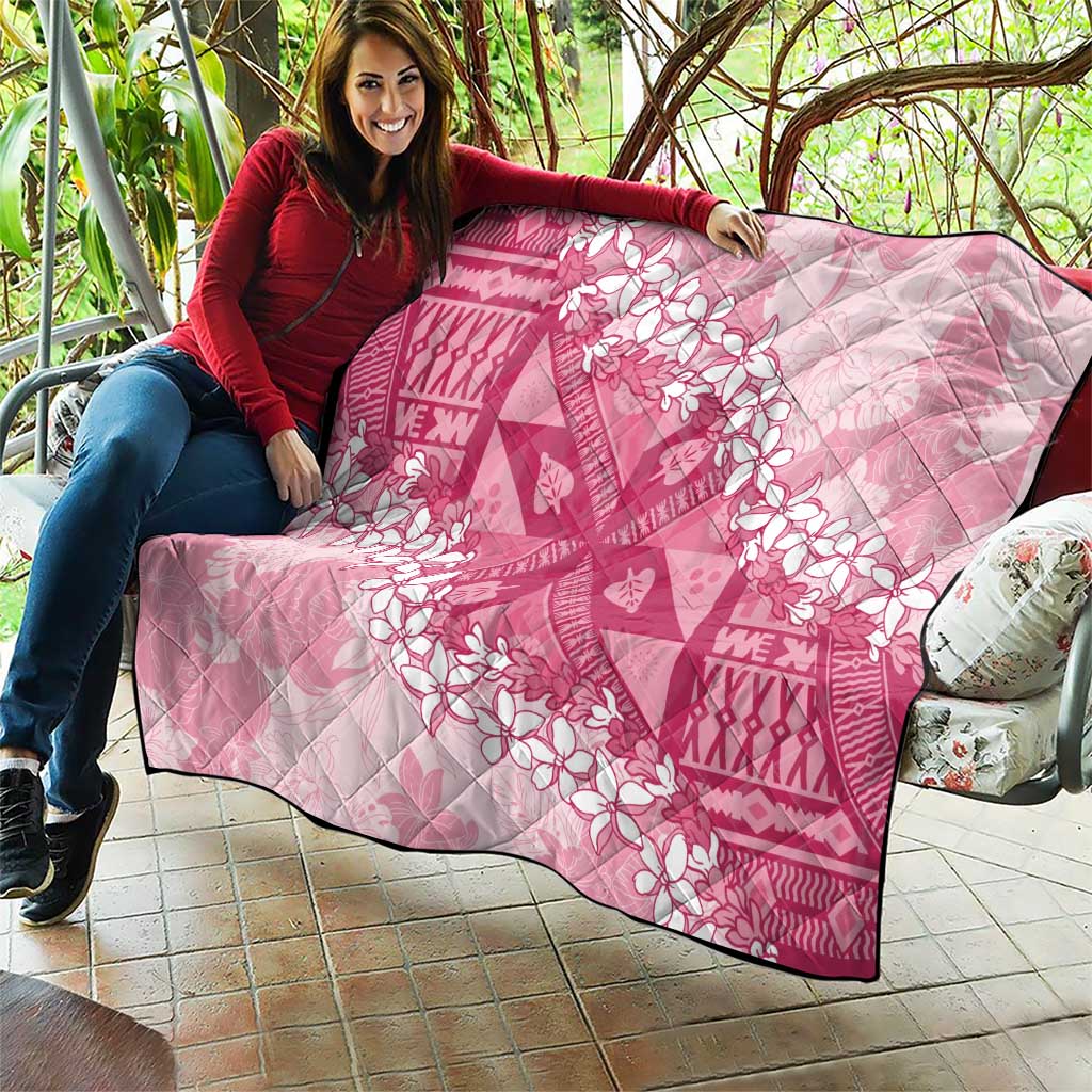 Bula Fiji Plumeria Tagimoucia Salusalu Pink Quilt Kaiviti Masi LT7 - Polynesian Pride