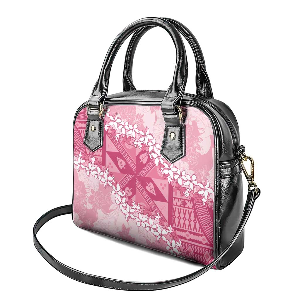 Bula Fiji Plumeria Tagimoucia Salusalu Pink Shoulder Handbag Kaiviti Masi LT7 - Polynesian Pride