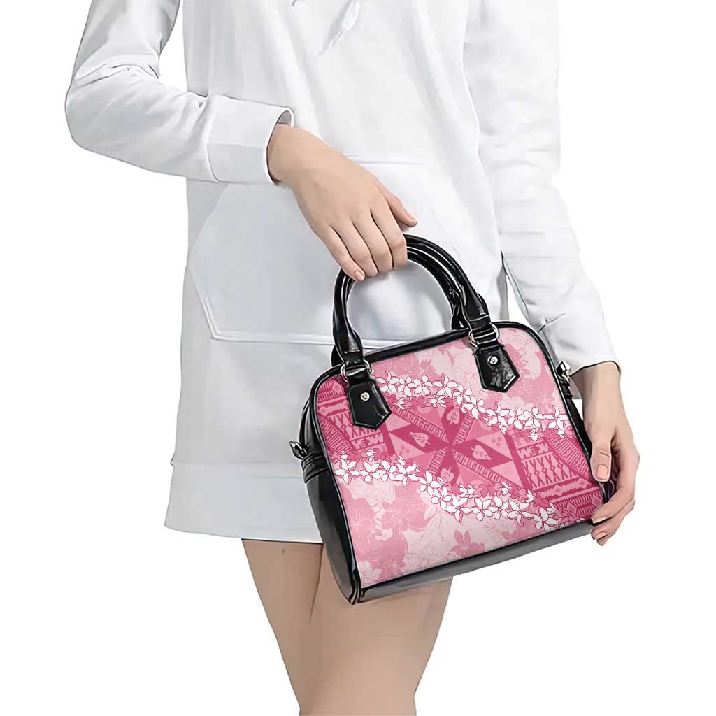 Bula Fiji Plumeria Tagimoucia Salusalu Pink Shoulder Handbag Kaiviti Masi LT7 - Polynesian Pride