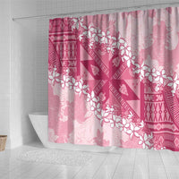 Bula Fiji Plumeria Tagimoucia Salusalu Pink Shower Curtain Kaiviti Masi LT7 - Polynesian Pride