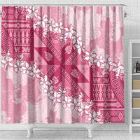 Bula Fiji Plumeria Tagimoucia Salusalu Pink Shower Curtain Kaiviti Masi LT7 - Polynesian Pride