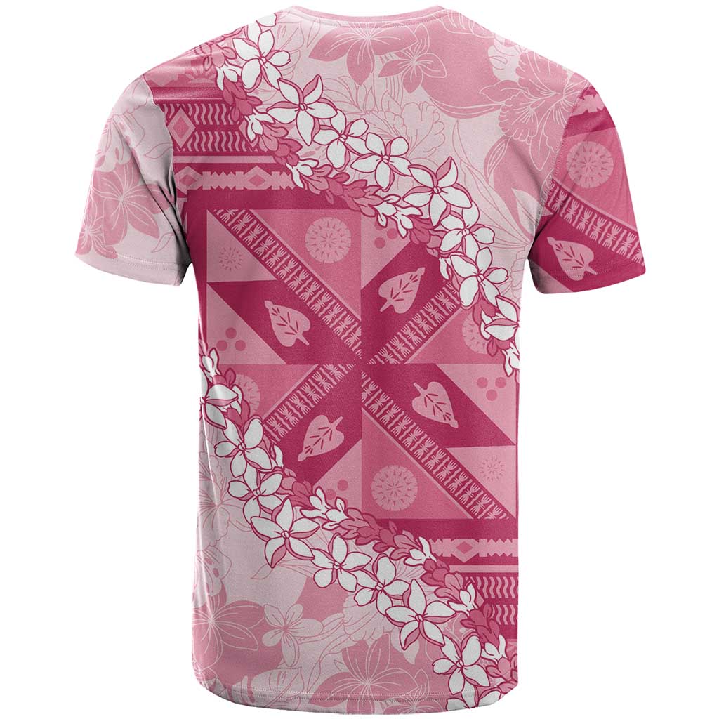 Bula Fiji Plumeria Tagimoucia Salusalu Pink T Shirt Kaiviti Masi LT7 - Polynesian Pride