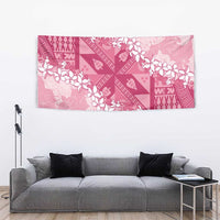 Bula Fiji Plumeria Tagimoucia Salusalu Pink Tapestry Kaiviti Masi LT7 - Polynesian Pride