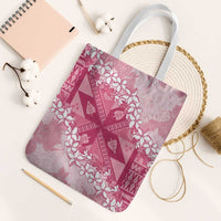Bula Fiji Plumeria Tagimoucia Salusalu Pink Tote Bag Kaiviti Masi LT7 White Strap One Size Pink - Polynesian Pride