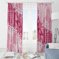 Bula Fiji Plumeria Tagimoucia Salusalu Pink Window Curtain Kaiviti Masi LT7 - Polynesian Pride