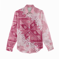 Bula Fiji Plumeria Tagimoucia Salusalu Pink Women Casual Shirt Kaiviti Masi LT7 - Polynesian Pride