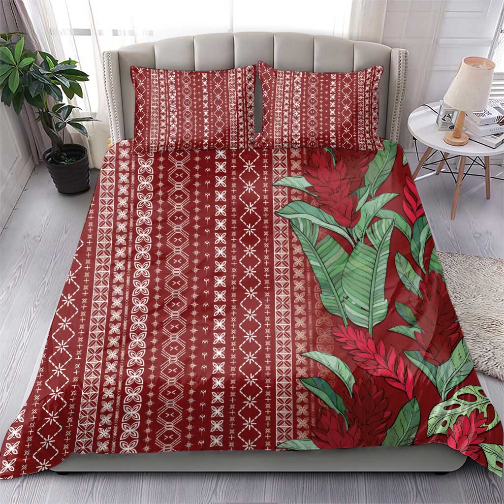 Women's Day Samoa Malu Tattoo Inspired Mix Teuila Bedding Set Scarlet