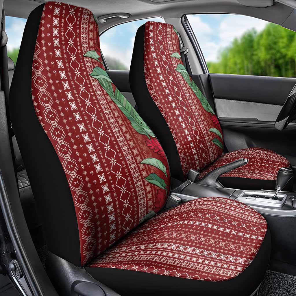 Women's Day Samoa Malu Tattoo Inspired Mix Teuila Car Seat Cover Scarlet LT7 - Polynesian Pride