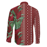 Women's Day Samoa Malu Tattoo Inspired Mix Teuila Family Matching Short Sleeve Bodycon Dress and Hawaiian Shirt Scarlet LT7 - Polynesian Pride