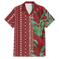 Women's Day Samoa Malu Tattoo Inspired Mix Teuila Family Matching Summer Maxi Dress and Hawaiian Shirt Scarlet LT7 Dad's Shirt - Short Sleeve Scarlet - Polynesian Pride