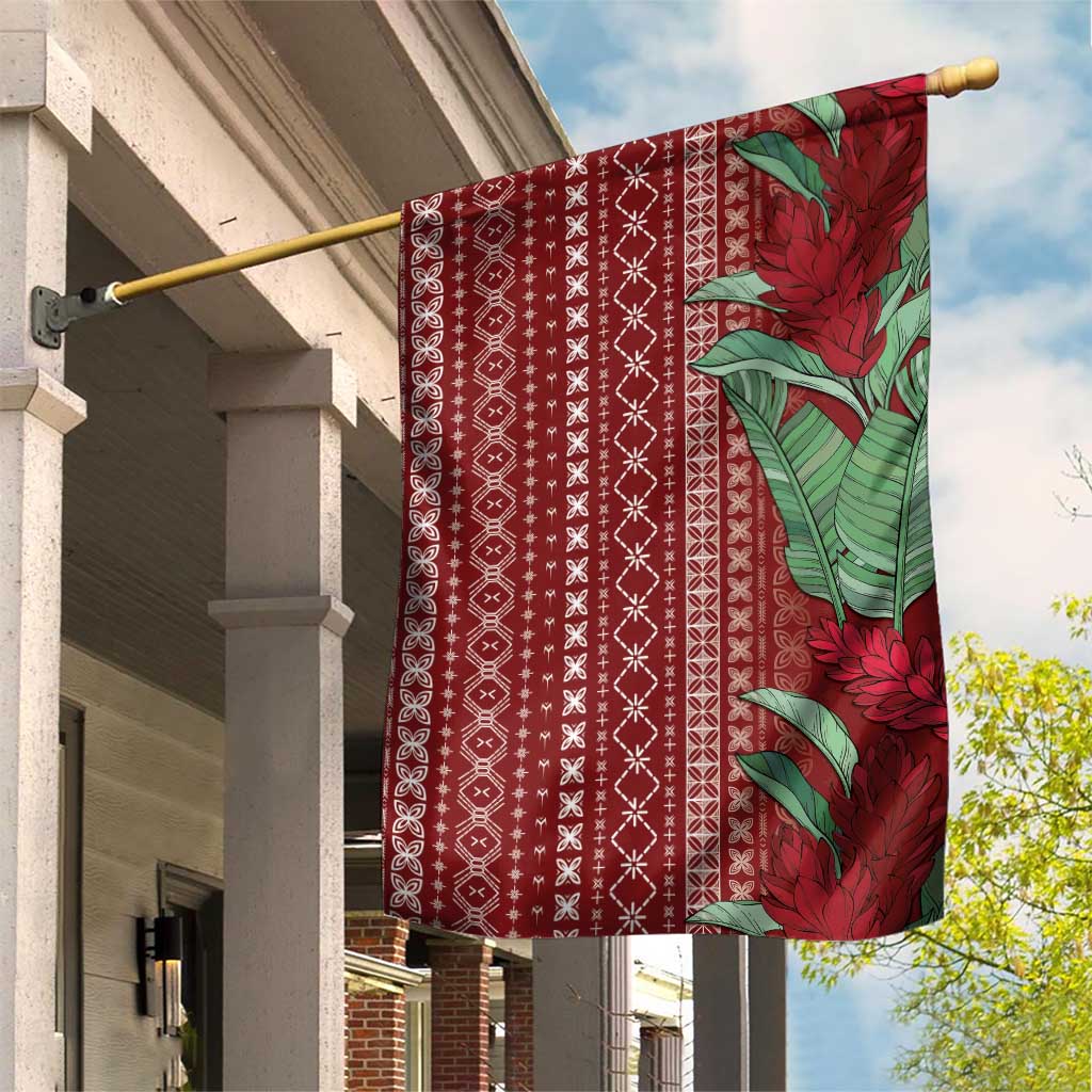 Women's Day Samoa Malu Tattoo Inspired Mix Teuila Garden Flag Scarlet