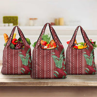 Women's Day Samoa Malu Tattoo Inspired Mix Teuila Grocery Bag Scarlet LT7 3-pack One Size Scarlet - Polynesian Pride