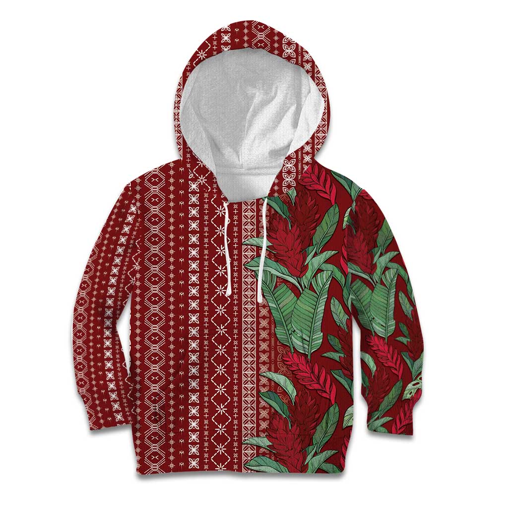 Women's Day Samoa Malu Tattoo Inspired Mix Teuila Kid Hoodie Scarlet LT7 Hoodie Scarlet - Polynesian Pride