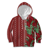 Women's Day Samoa Malu Tattoo Inspired Mix Teuila Kid Hoodie Scarlet LT7 Hoodie Scarlet - Polynesian Pride