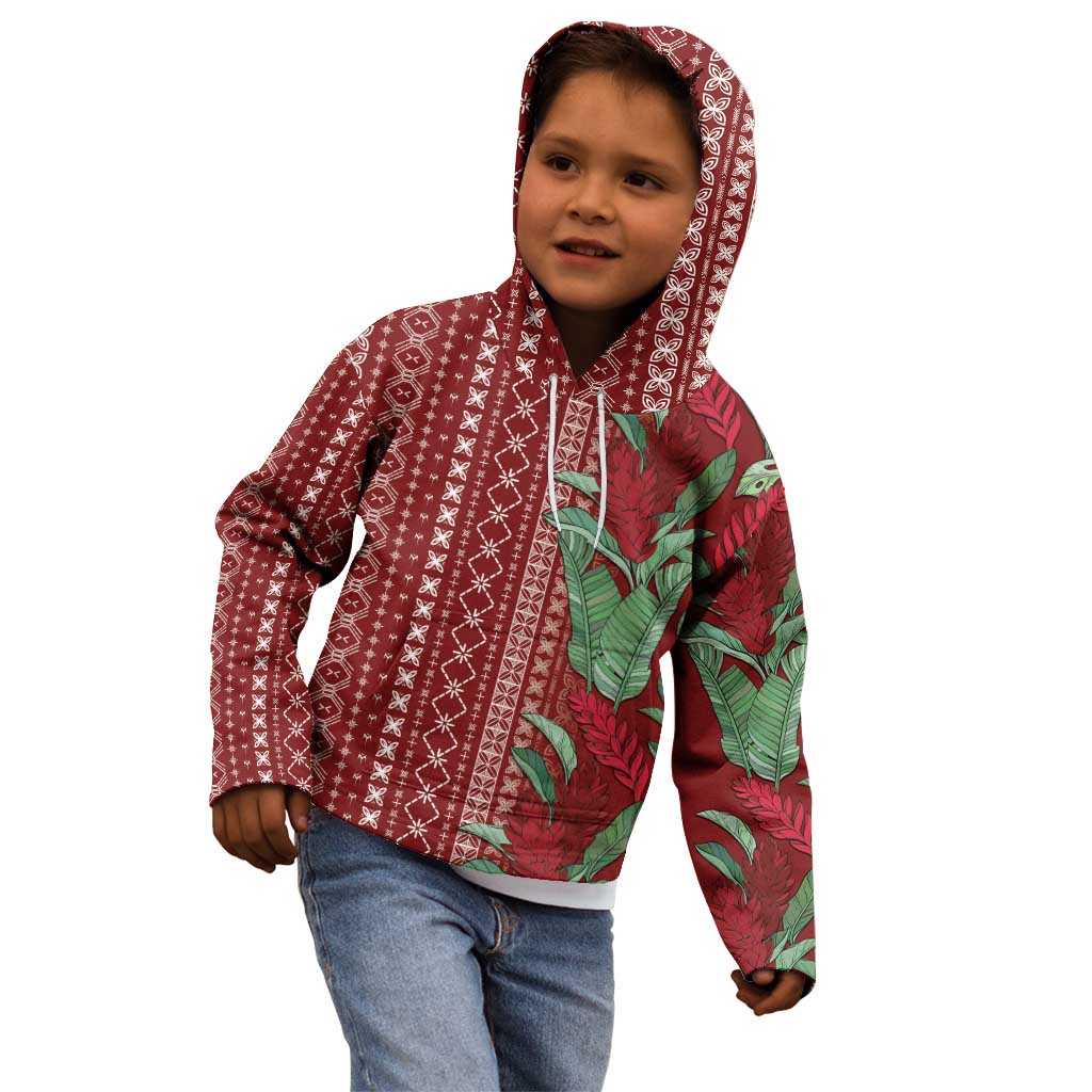 Women's Day Samoa Malu Tattoo Inspired Mix Teuila Kid Hoodie Scarlet LT7 - Polynesian Pride