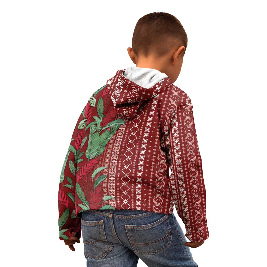 Women's Day Samoa Malu Tattoo Inspired Mix Teuila Kid Hoodie Scarlet LT7 - Polynesian Pride