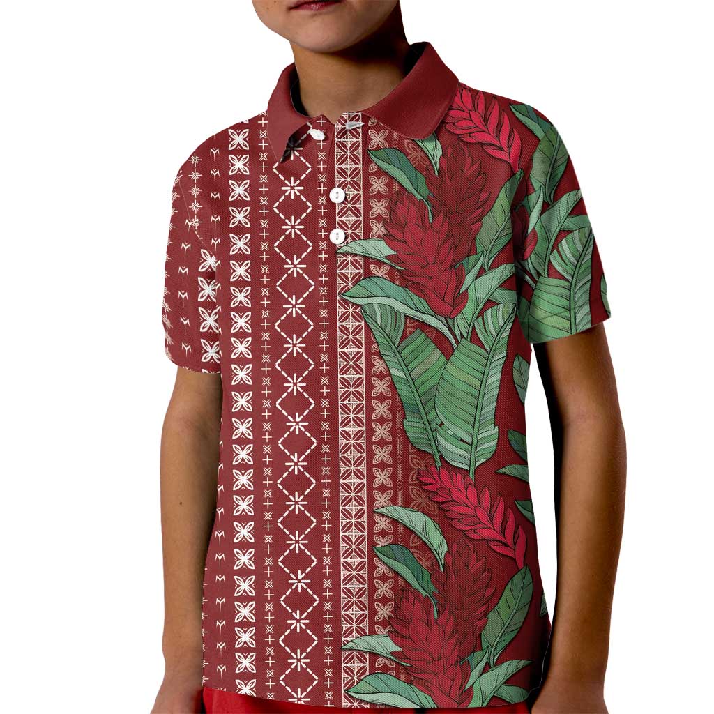 Women's Day Samoa Malu Tattoo Inspired Mix Teuila Kid Polo Shirt Scarlet