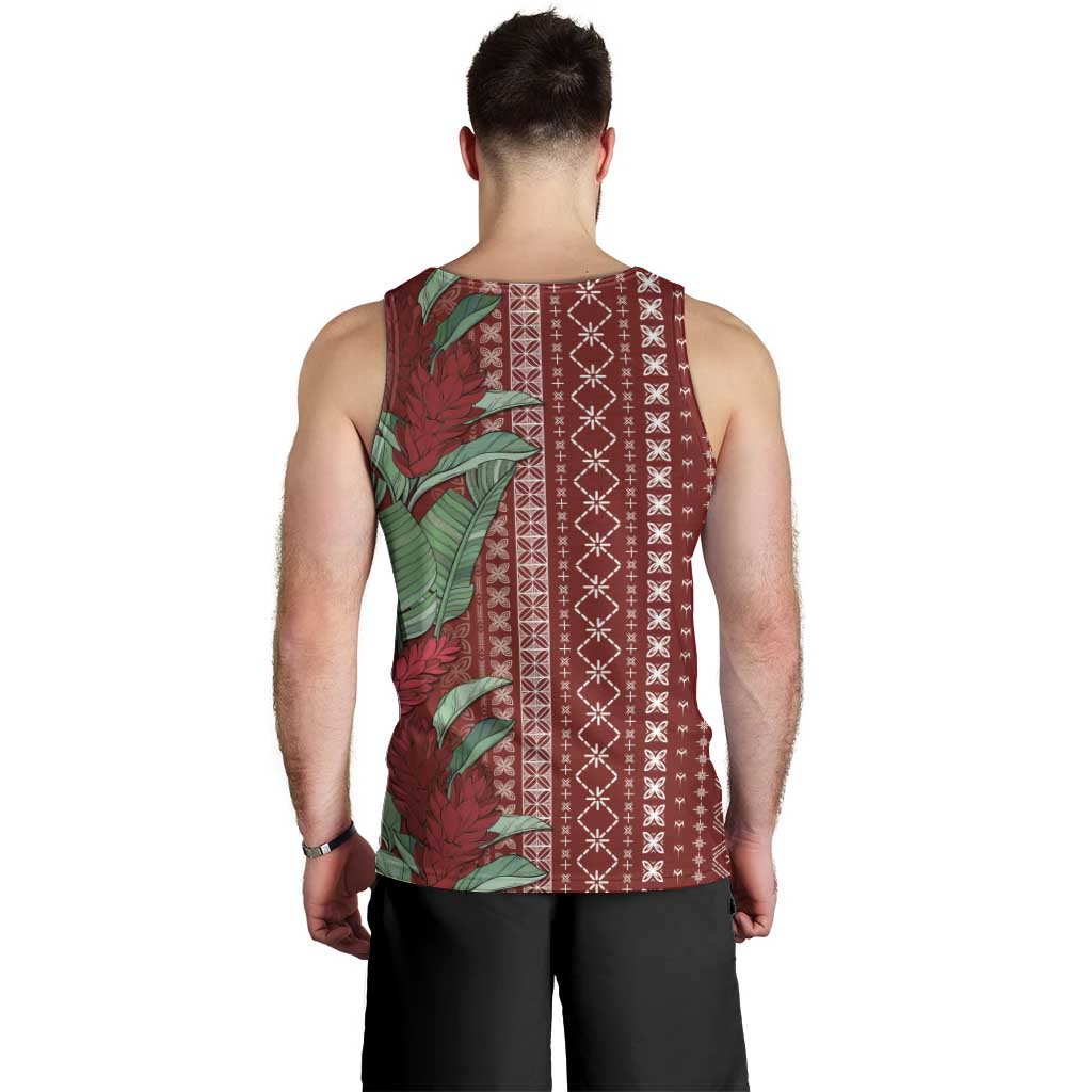 Women's Day Samoa Malu Tattoo Inspired Mix Teuila Men Tank Top Scarlet LT7 - Polynesian Pride