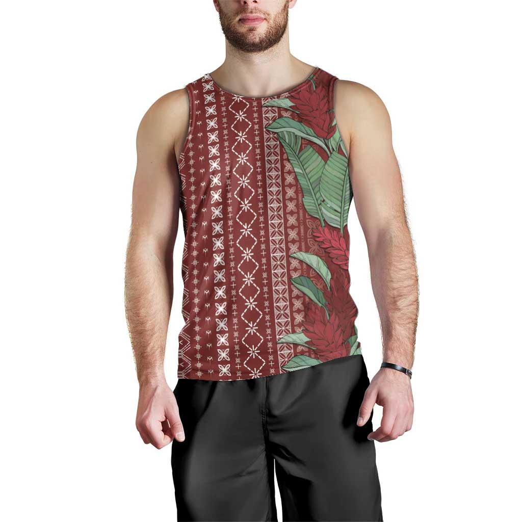 Women's Day Samoa Malu Tattoo Inspired Mix Teuila Men Tank Top Scarlet LT7 - Polynesian Pride