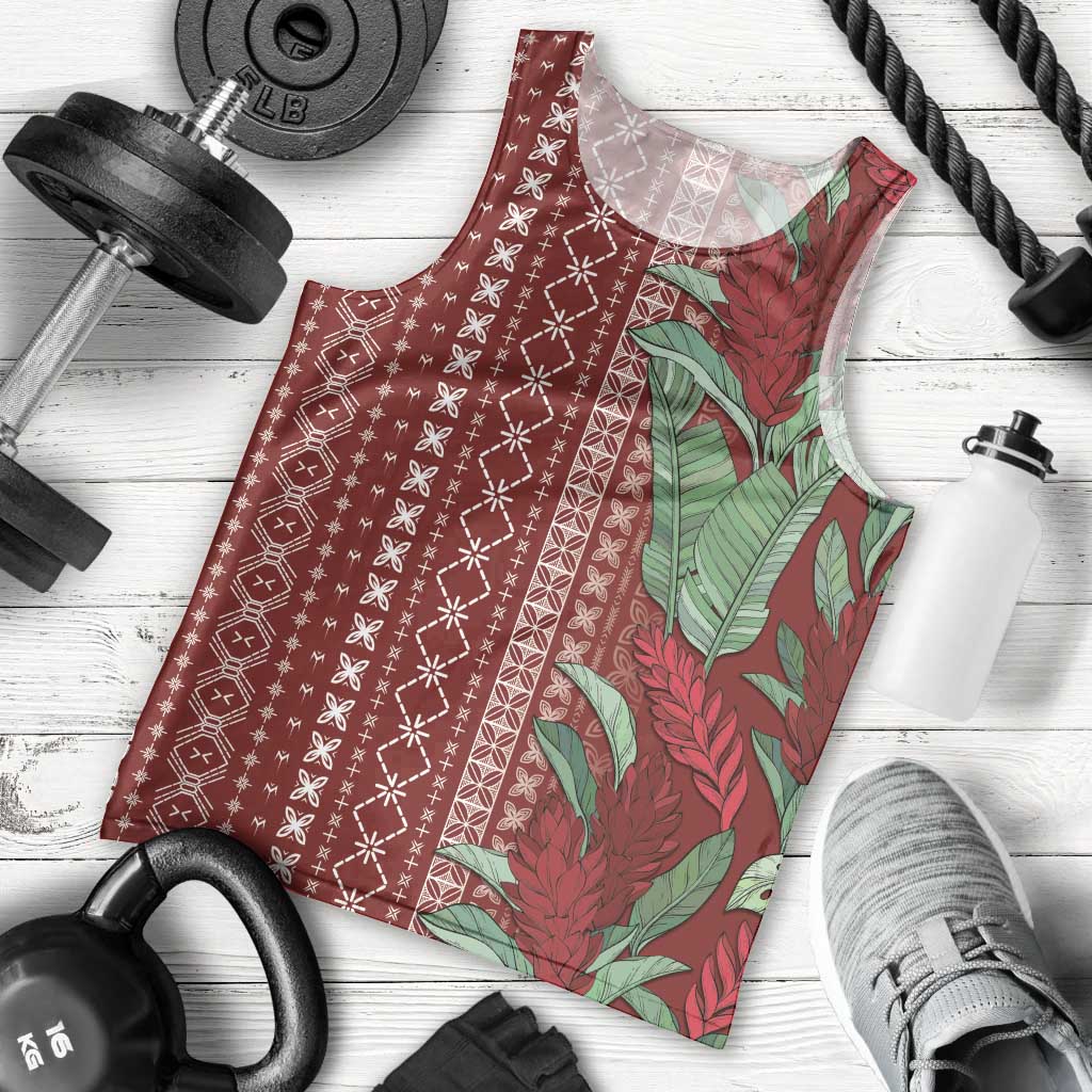 Women's Day Samoa Malu Tattoo Inspired Mix Teuila Men Tank Top Scarlet LT7 - Polynesian Pride