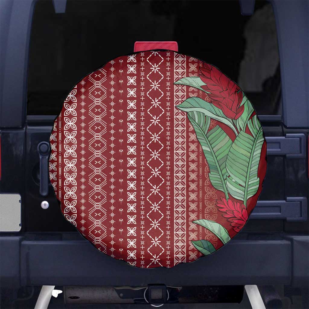 Women's Day Samoa Malu Tattoo Inspired Mix Teuila Spare Tire Cover Scarlet LT7 No hole Scarlet - Polynesian Pride