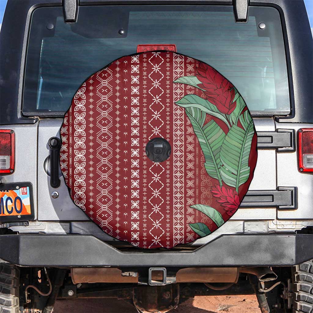 Women's Day Samoa Malu Tattoo Inspired Mix Teuila Spare Tire Cover Scarlet LT7 Scarlet - Polynesian Pride