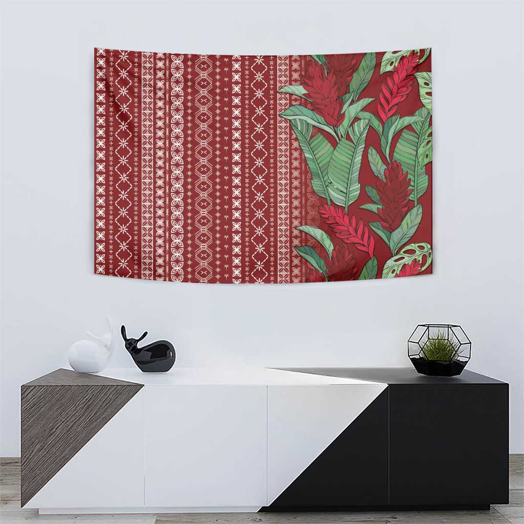 Women's Day Samoa Malu Tattoo Inspired Mix Teuila Tapestry Scarlet