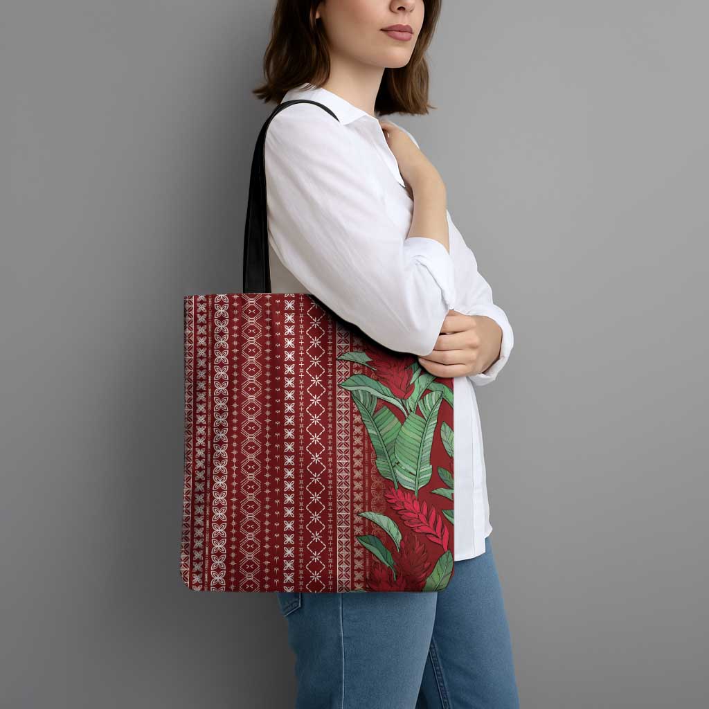 Women's Day Samoa Malu Tattoo Inspired Mix Teuila Tote Bag Scarlet