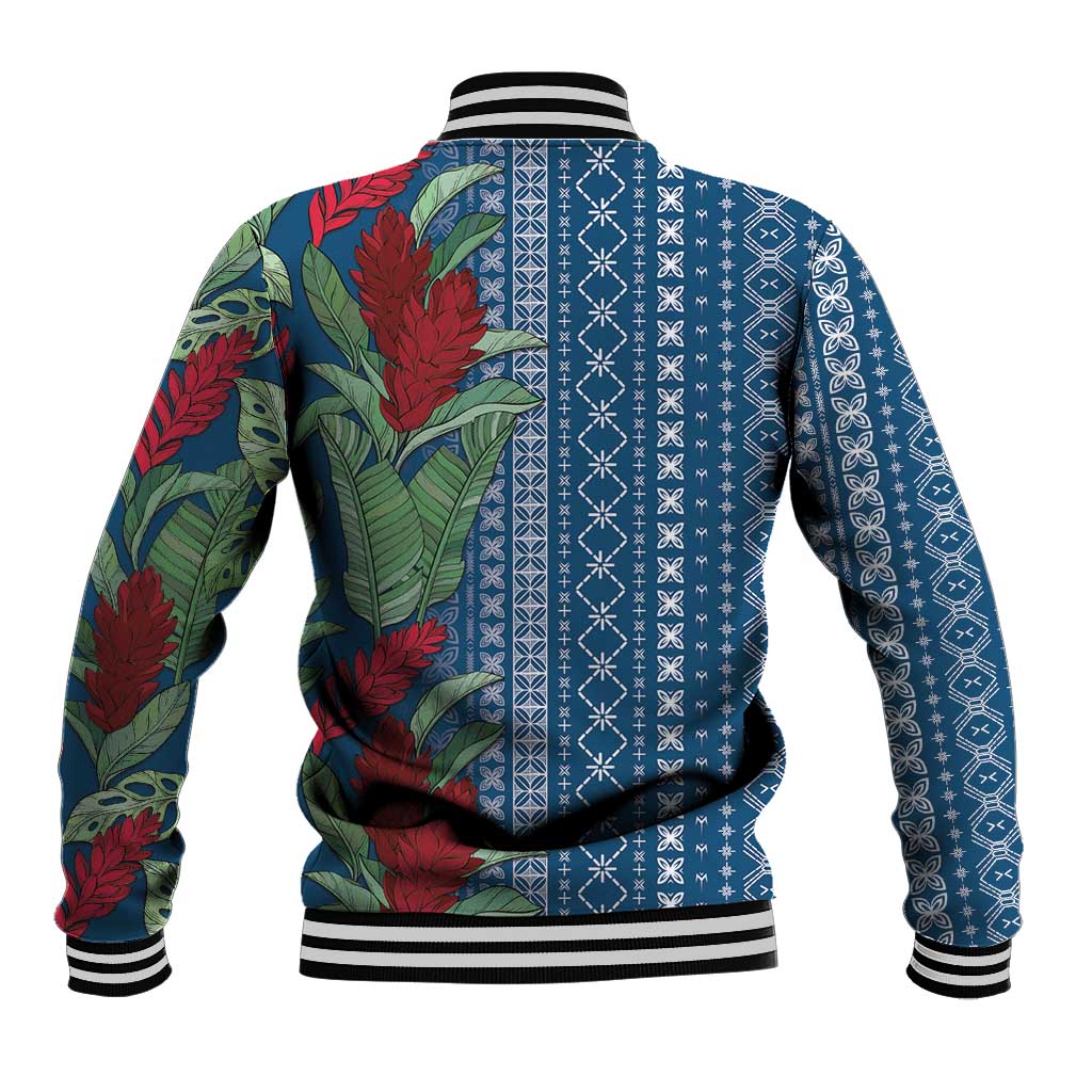 Women's Day Samoa Malu Tattoo Inspired Mix Teuila Baseball Jacket Royal Blue