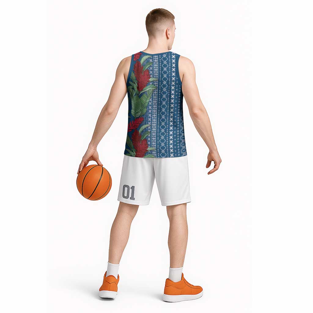 Women's Day Samoa Malu Tattoo Inspired Mix Teuila Basketball Jersey Royal Blue