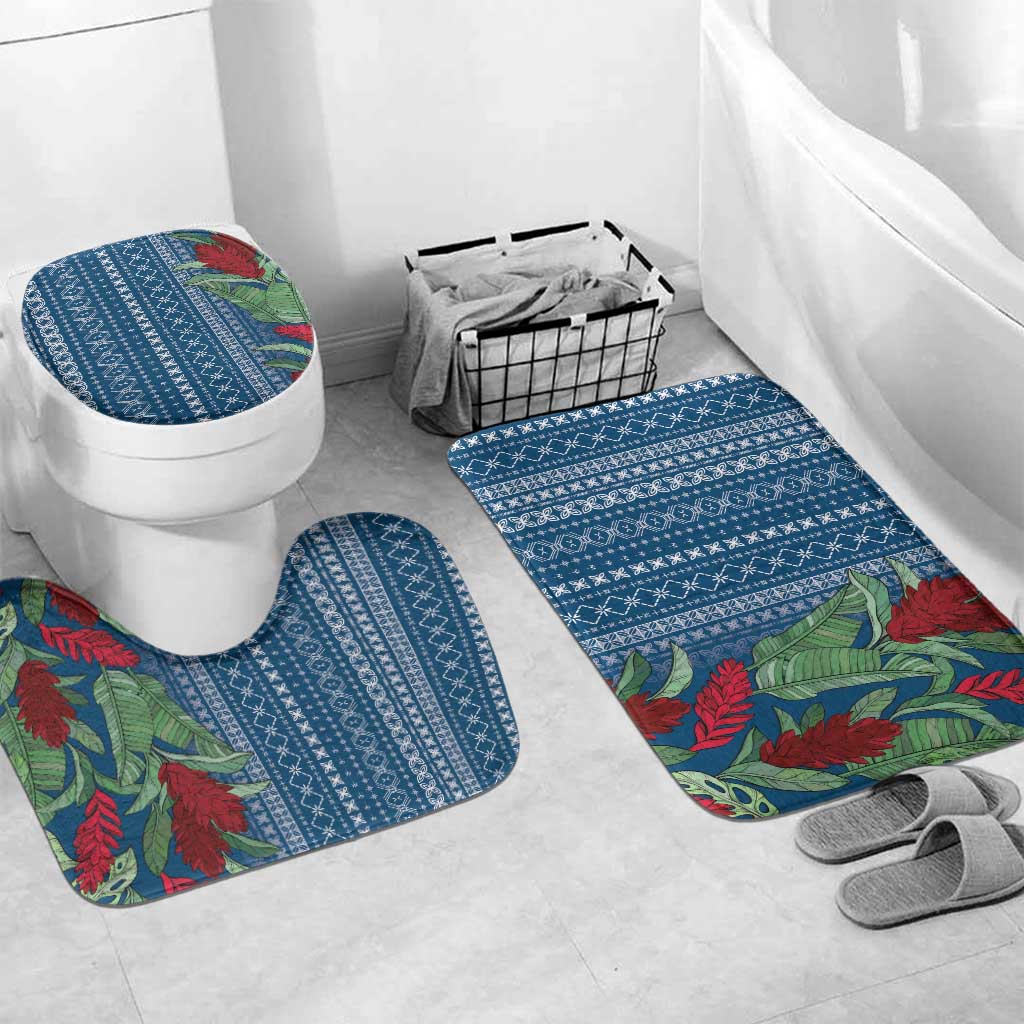 Women's Day Samoa Malu Tattoo Inspired Mix Teuila Bathroom Set Royal Blue