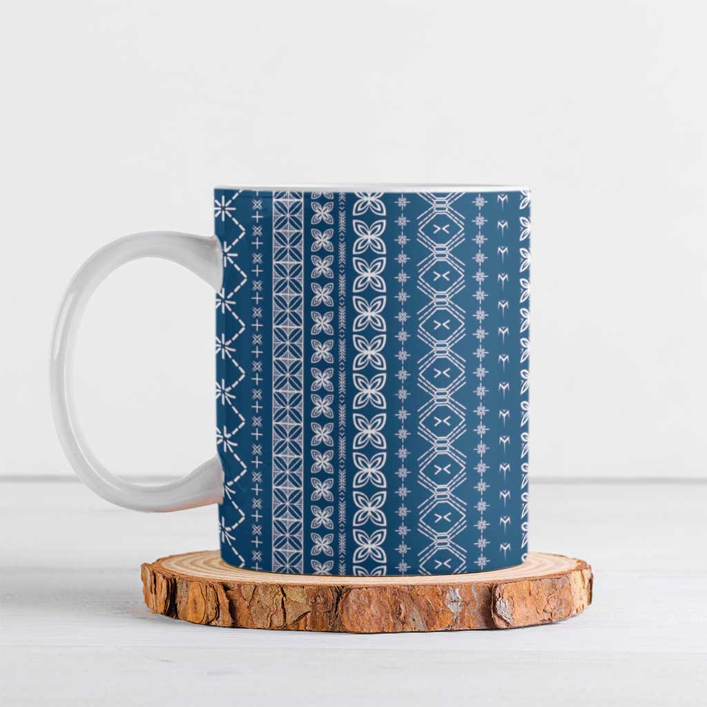 Women's Day Samoa Malu Tattoo Inspired Mix Teuila Ceramic Mug Royal Blue