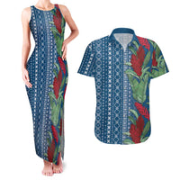 Women's Day Samoa Malu Tattoo Inspired Mix Teuila Couples Matching Tank Maxi Dress and Hawaiian Shirt Royal Blue LT7 Royal Blue - Polynesian Pride