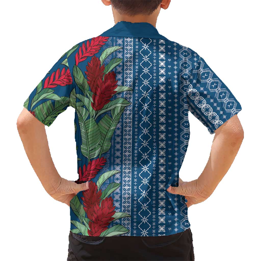 Women's Day Samoa Malu Tattoo Inspired Mix Teuila Family Matching Long Sleeve Bodycon Dress and Hawaiian Shirt Royal Blue LT7 - Polynesian Pride