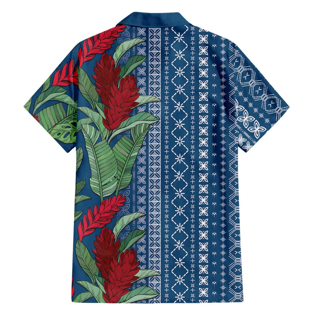 Women's Day Samoa Malu Tattoo Inspired Mix Teuila Family Matching Off The Shoulder Long Sleeve Dress and Hawaiian Shirt Royal Blue LT7 - Polynesian Pride