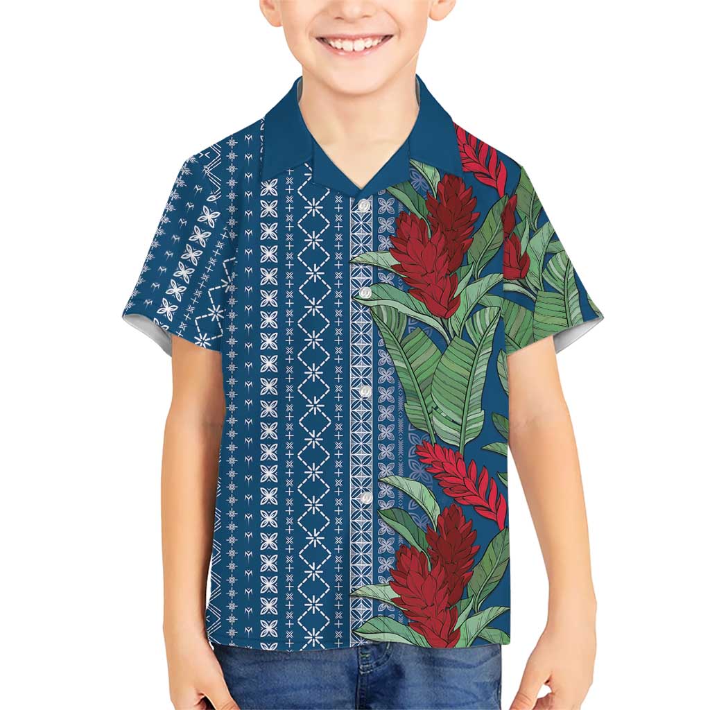Women's Day Samoa Malu Tattoo Inspired Mix Teuila Family Matching Off Shoulder Maxi Dress and Hawaiian Shirt Royal Blue LT7 Son's Shirt Royal Blue - Polynesian Pride