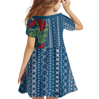 Women's Day Samoa Malu Tattoo Inspired Mix Teuila Family Matching Off Shoulder Short Dress and Hawaiian Shirt Royal Blue LT7 - Polynesian Pride