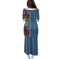 Women's Day Samoa Malu Tattoo Inspired Mix Teuila Family Matching Puletasi and Hawaiian Shirt Royal Blue LT7 - Polynesian Pride