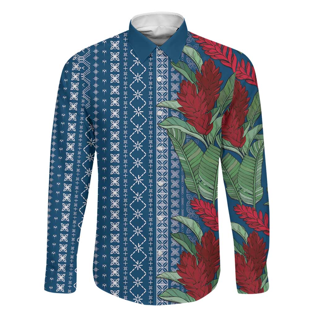 Women's Day Samoa Malu Tattoo Inspired Mix Teuila Family Matching Summer Maxi Dress and Hawaiian Shirt Royal Blue LT7 Dad's Shirt - Long Sleeve Royal Blue - Polynesian Pride