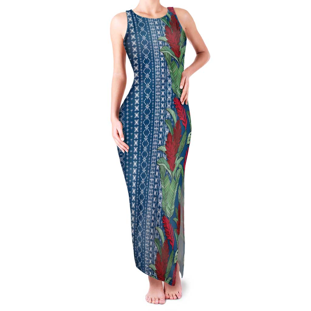 Women's Day Samoa Malu Tattoo Inspired Mix Teuila Family Matching Tank Maxi Dress and Hawaiian Shirt Royal Blue LT7 Mom's Dress Royal Blue - Polynesian Pride