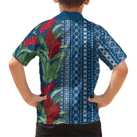 Women's Day Samoa Malu Tattoo Inspired Mix Teuila Kid Hawaiian Shirt Royal Blue